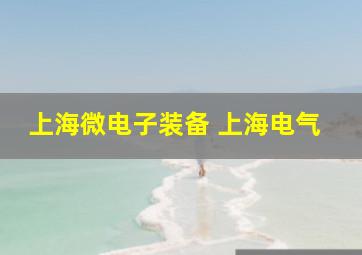 上海微电子装备 上海电气